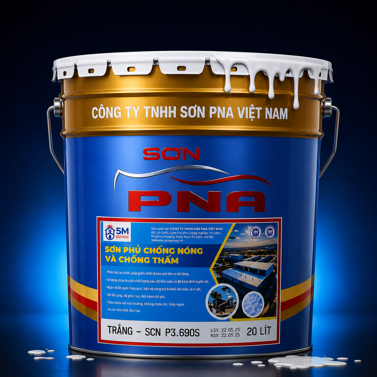 Thùng sơn chống nóng PNA SCN P3690S 20 lít